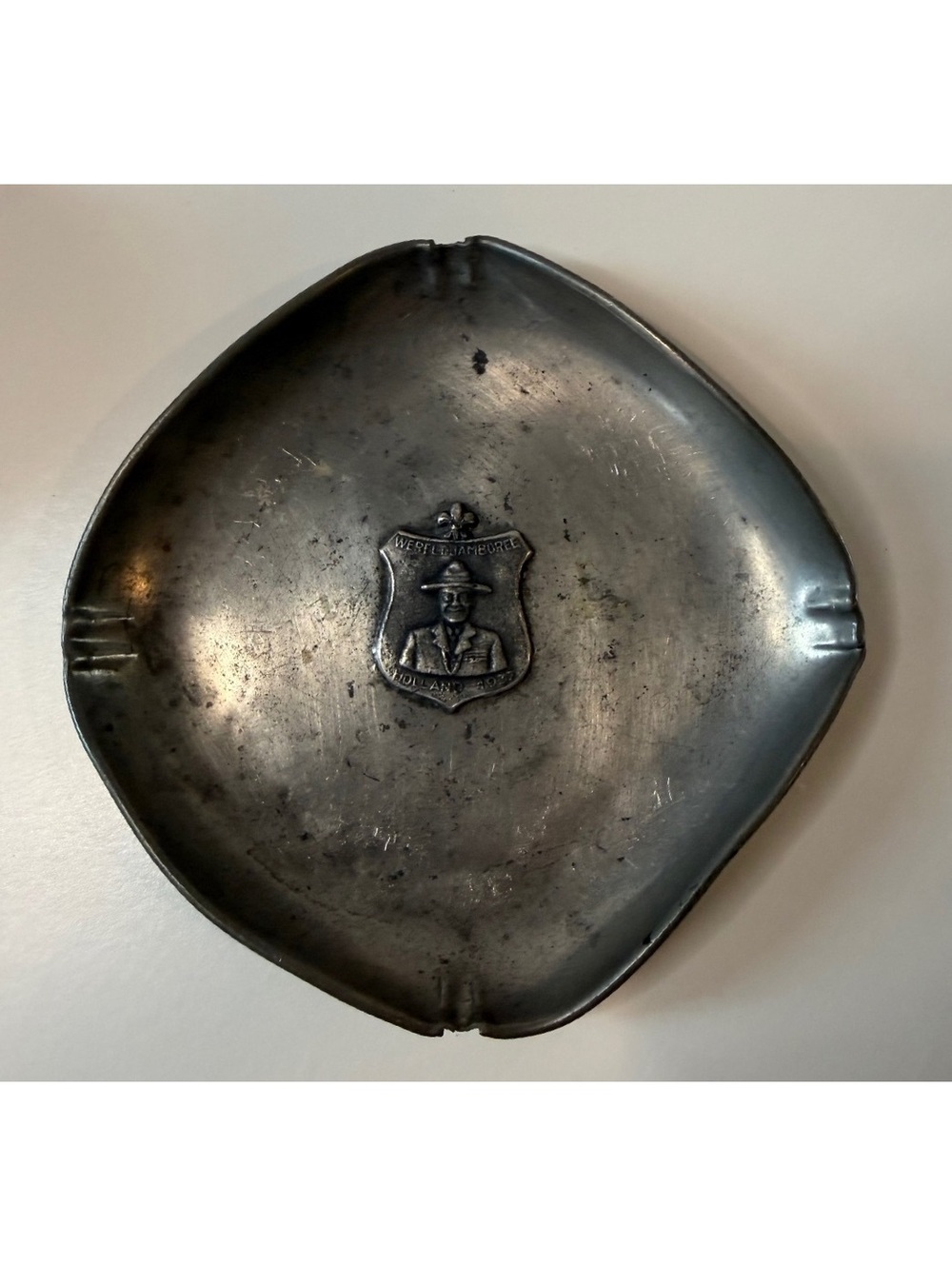 1937 World Scout Jamboree Holland Pewter Ashtray Vogelenzang